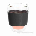 Double Wall Glass Cup With Rubber